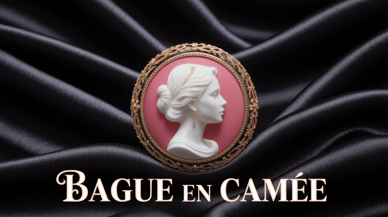bague en camée sur velours noir