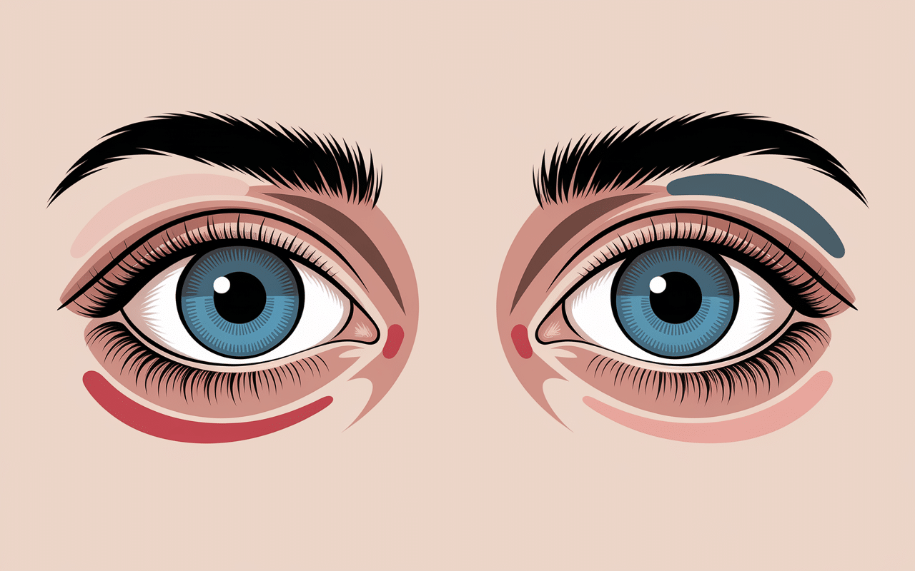 Illustration asymétrie paupières après blépharoplastie