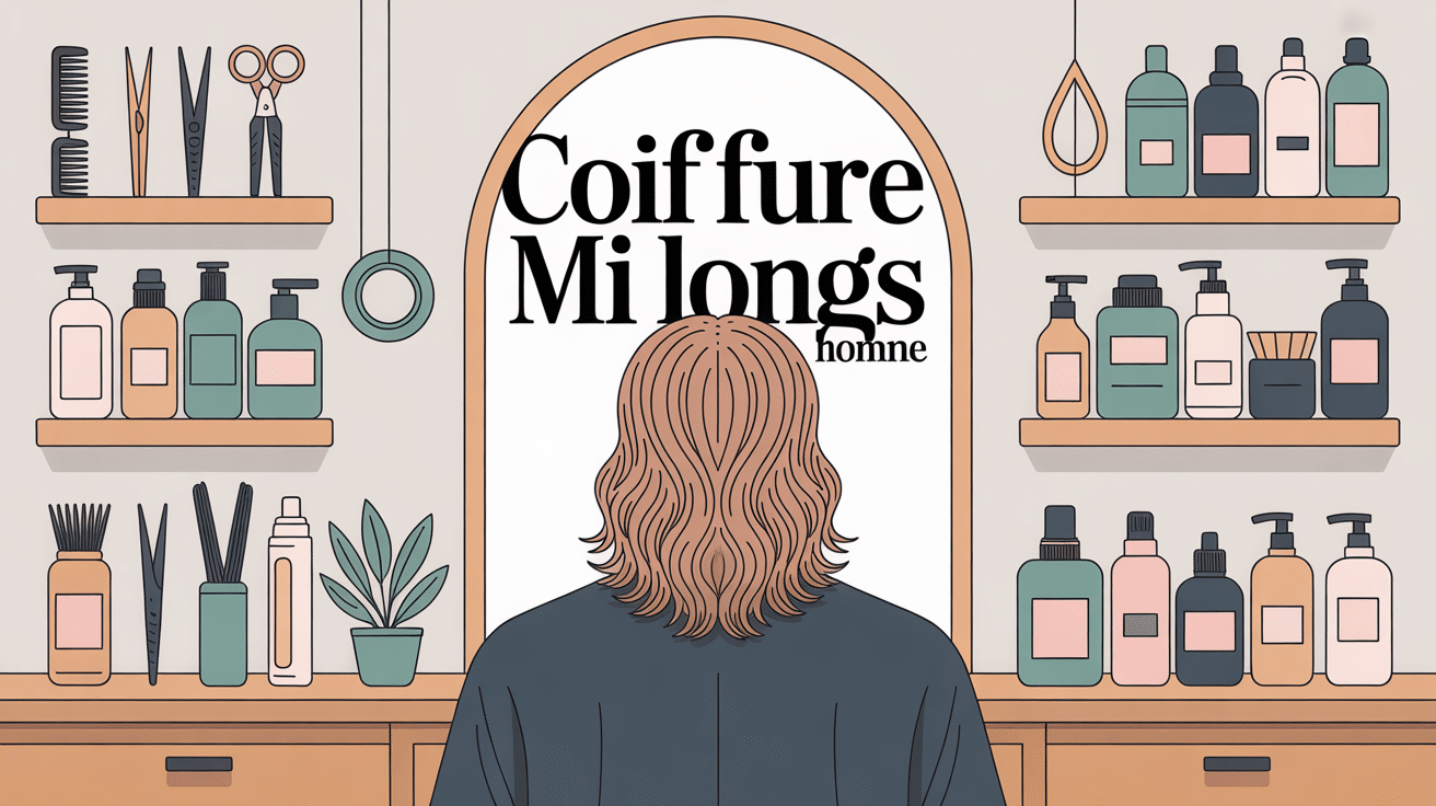 Homme de dos avec coiffure mi-long ondulée