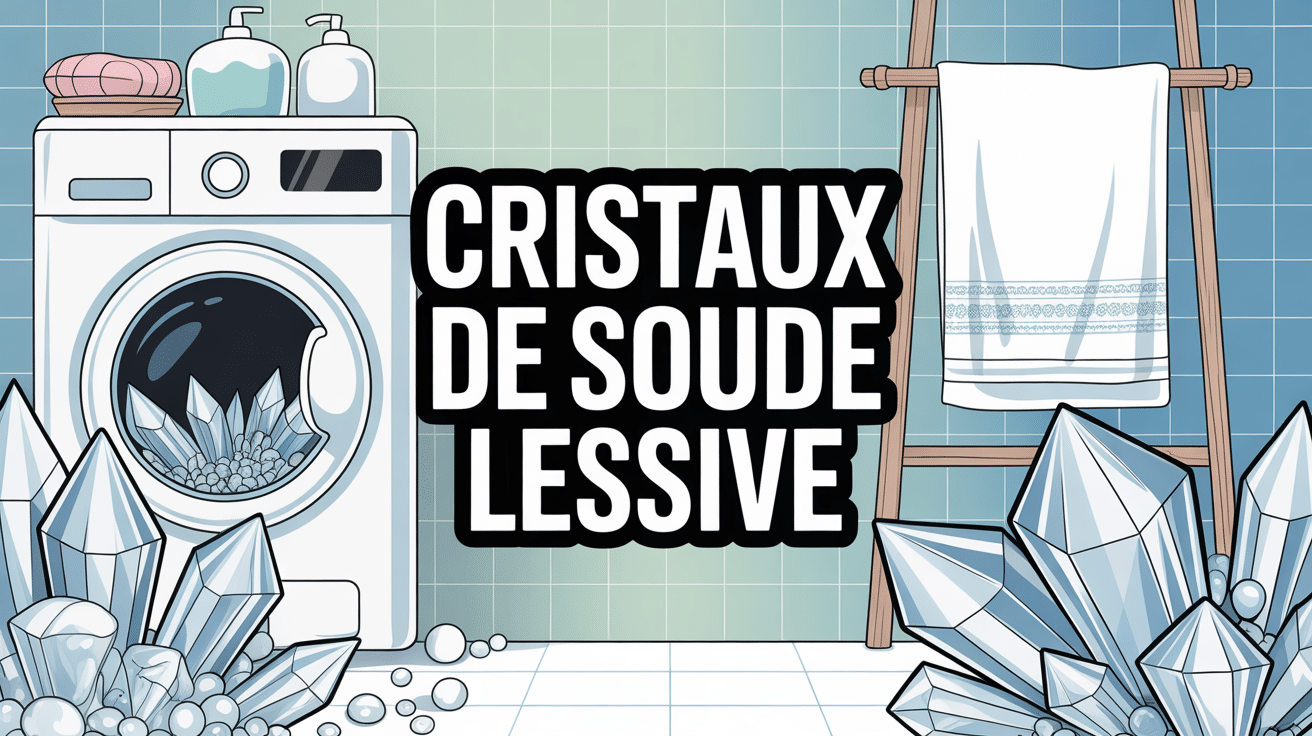 Cristaux de soude lessive autour machine à laver
