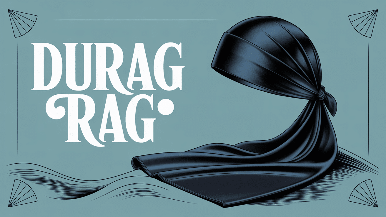 Illustration durag rag satin noir