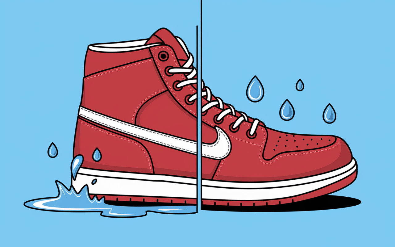 Démonstration imperméabilisation chaussures cuir