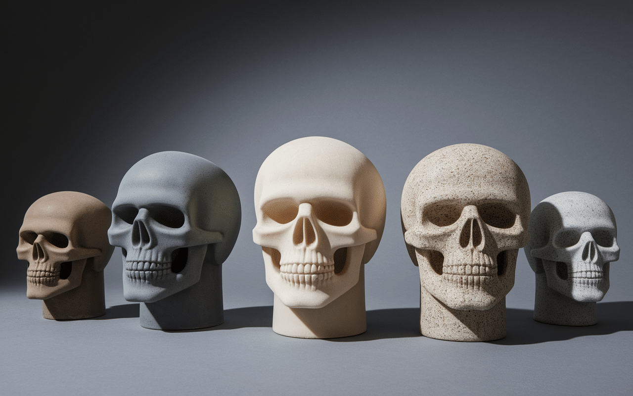 Différents styles de bagues tête de mort