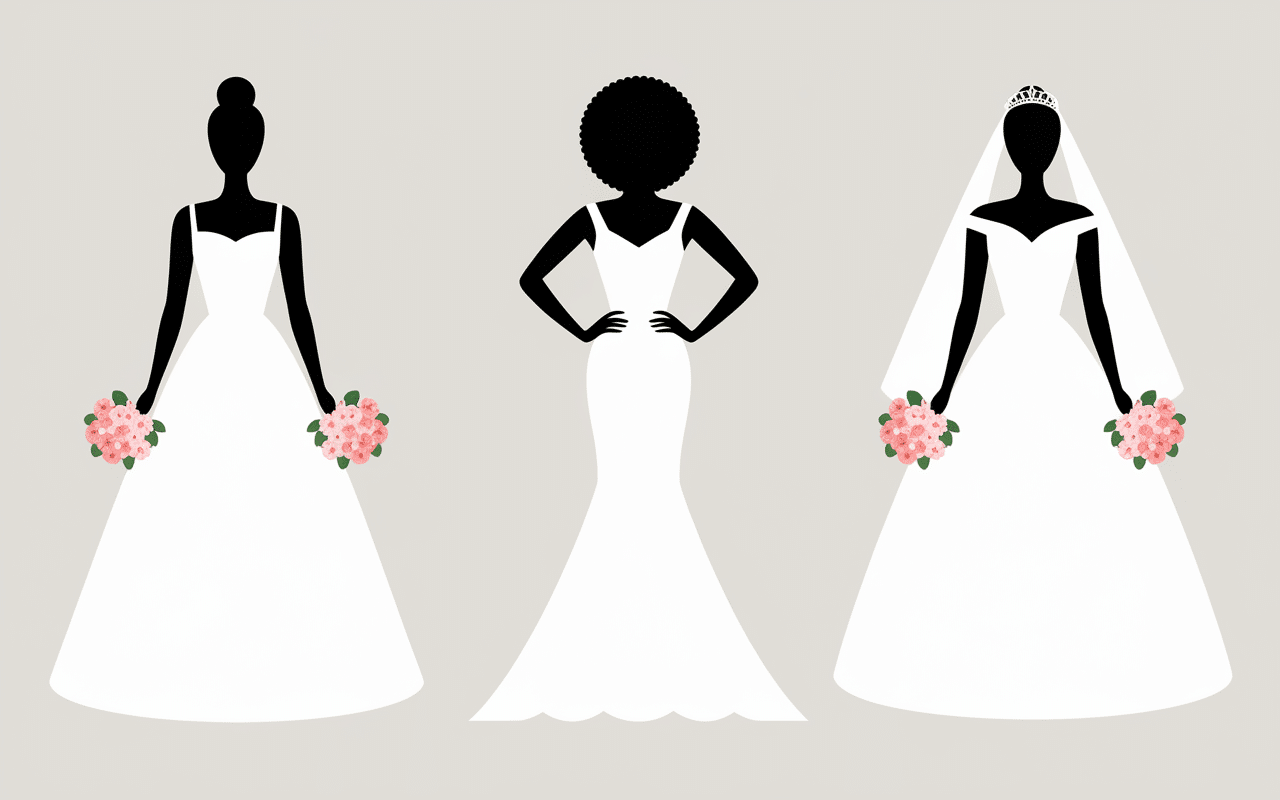 Silhouettes styles robe de mariée grande taille