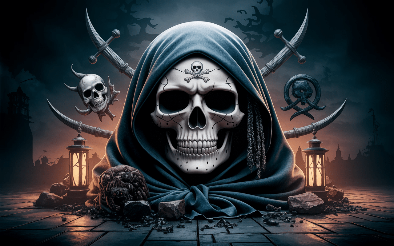 Bague tête de mort symbolique avec éléments culturels