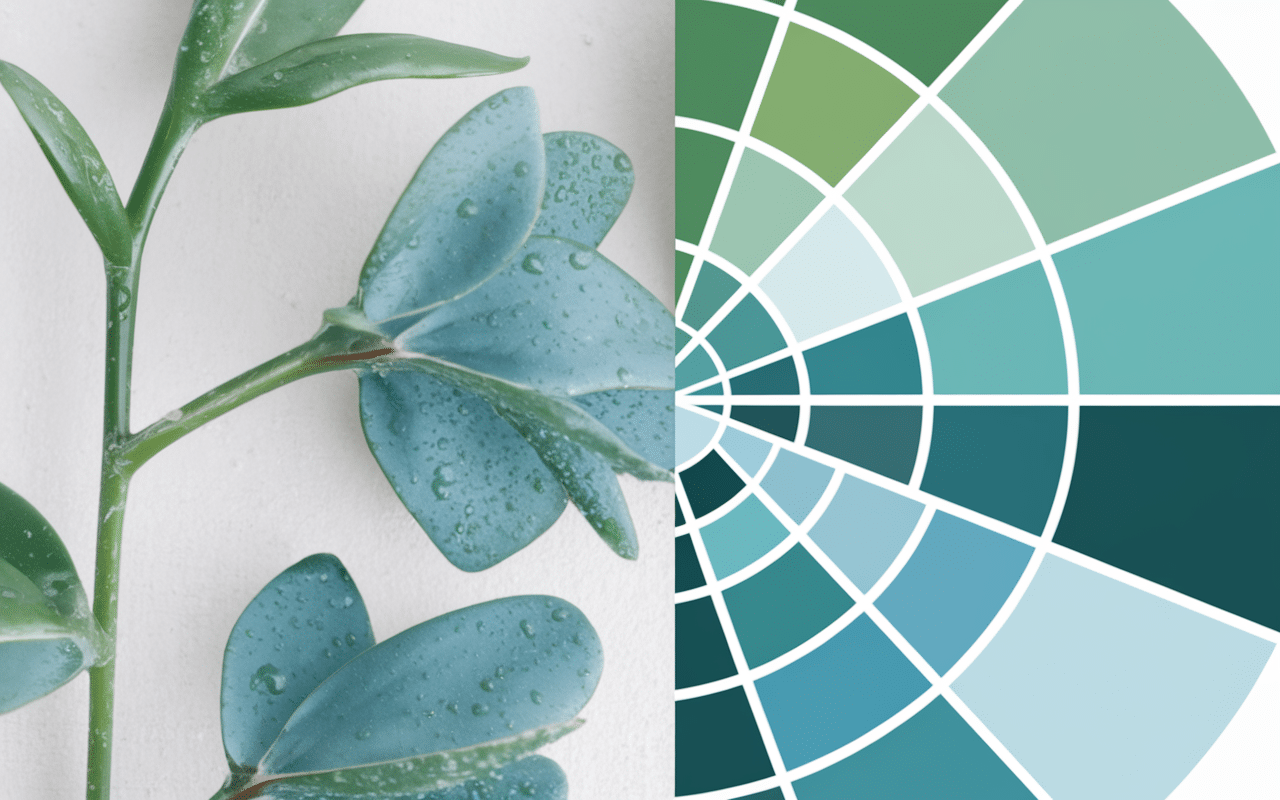 Palette de couleurs verdeau avec codes