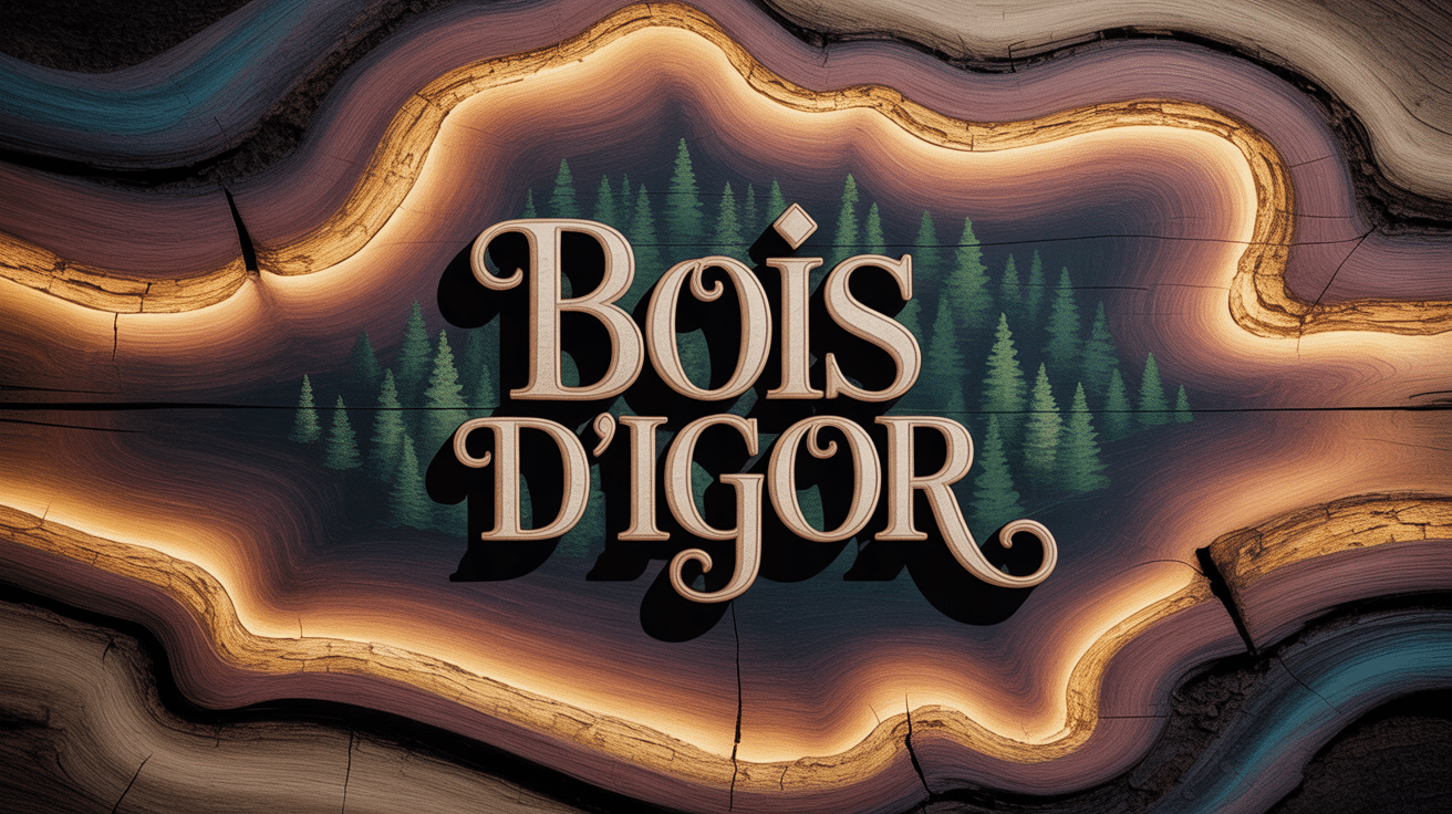 Gros plan artistique sur bois d’Igor texture dorée