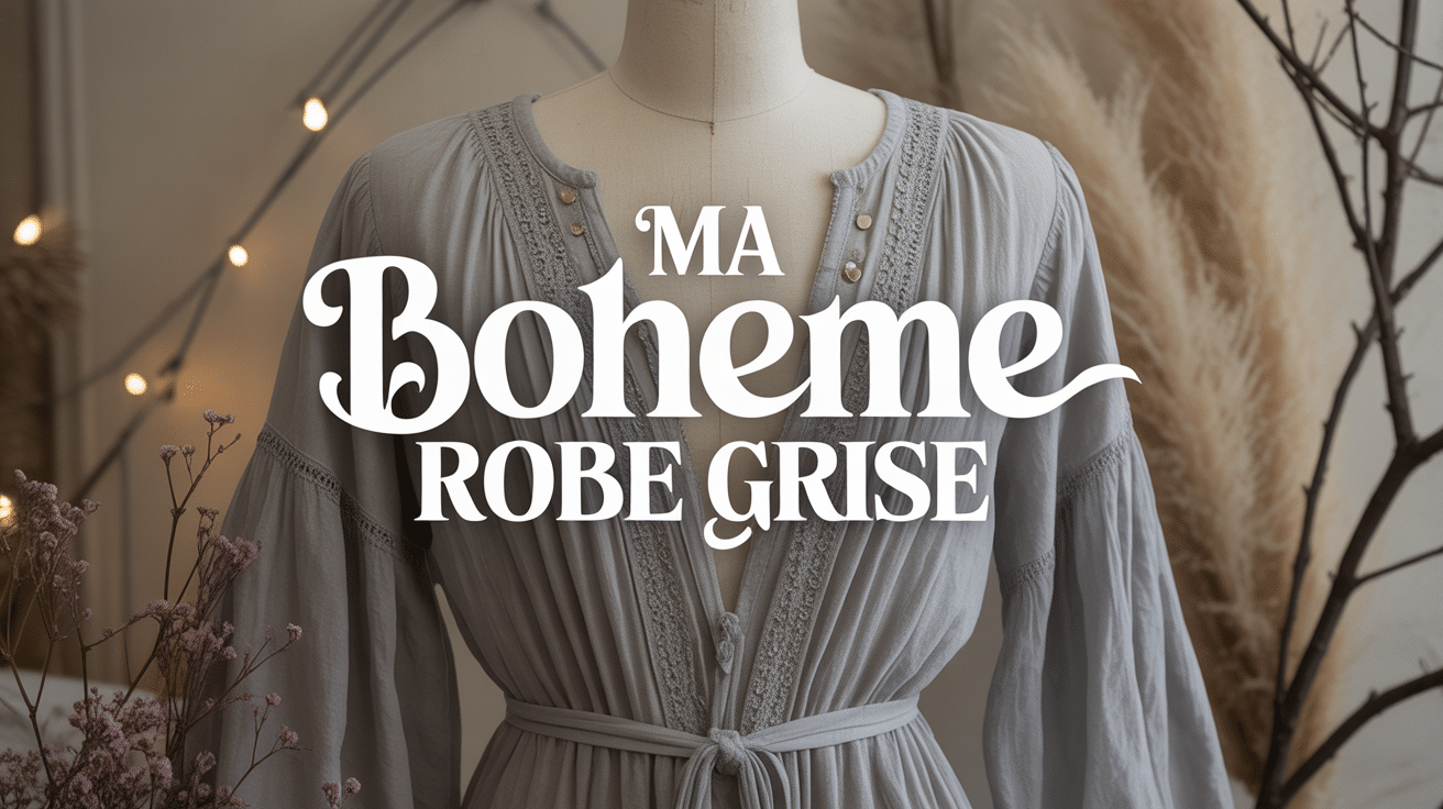 ma boheme robe grise fluide tissu naturel
