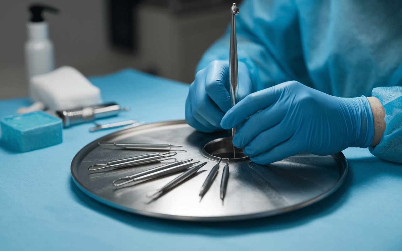 Salon professionnel précautions piercing labret décalé