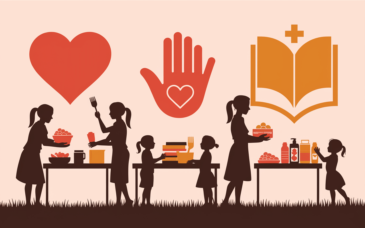 Actions resala aide denrées enfants Égypte