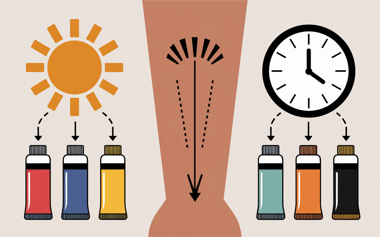 Infographie causes tatouage blanchi soleil encre temps