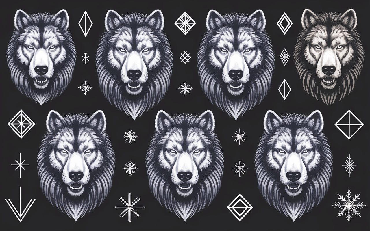 Tatouage loup viking styles réaliste géométrique tribal