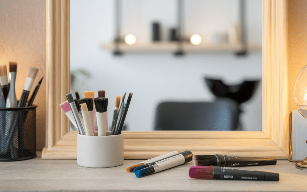 Salon coiffure réalisation balayage blond sur châtain