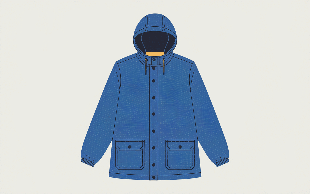 Cape de pluie moderne avec tissus et options