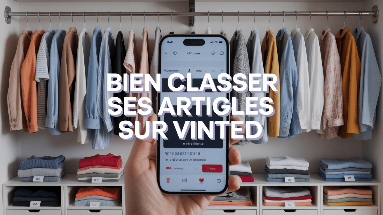 Comment classer ses articles sur Vinted garde-robe suspendue mobile