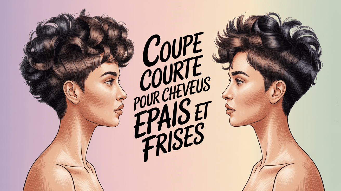 Portrait femme coupe courte pour cheveux épais et frisés