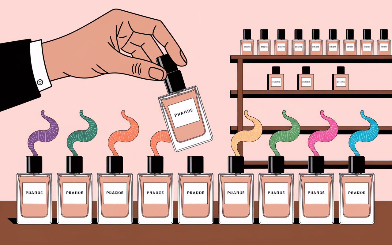 Main et loupe analysant dupe adopt en parfumerie