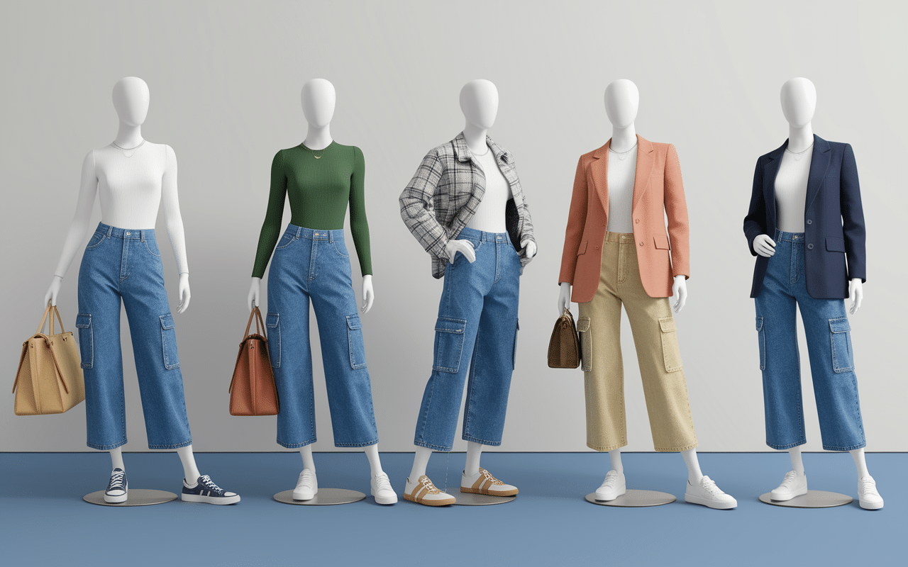 Options mode avec jean cargo tenues tendance