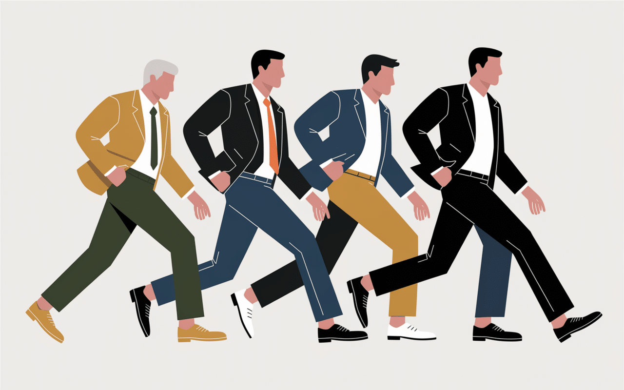 Silhouettes masculines jupe homme confiance