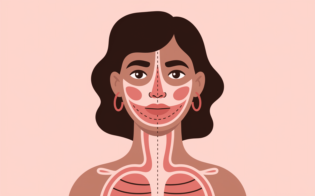 illustration medicale piercing joue