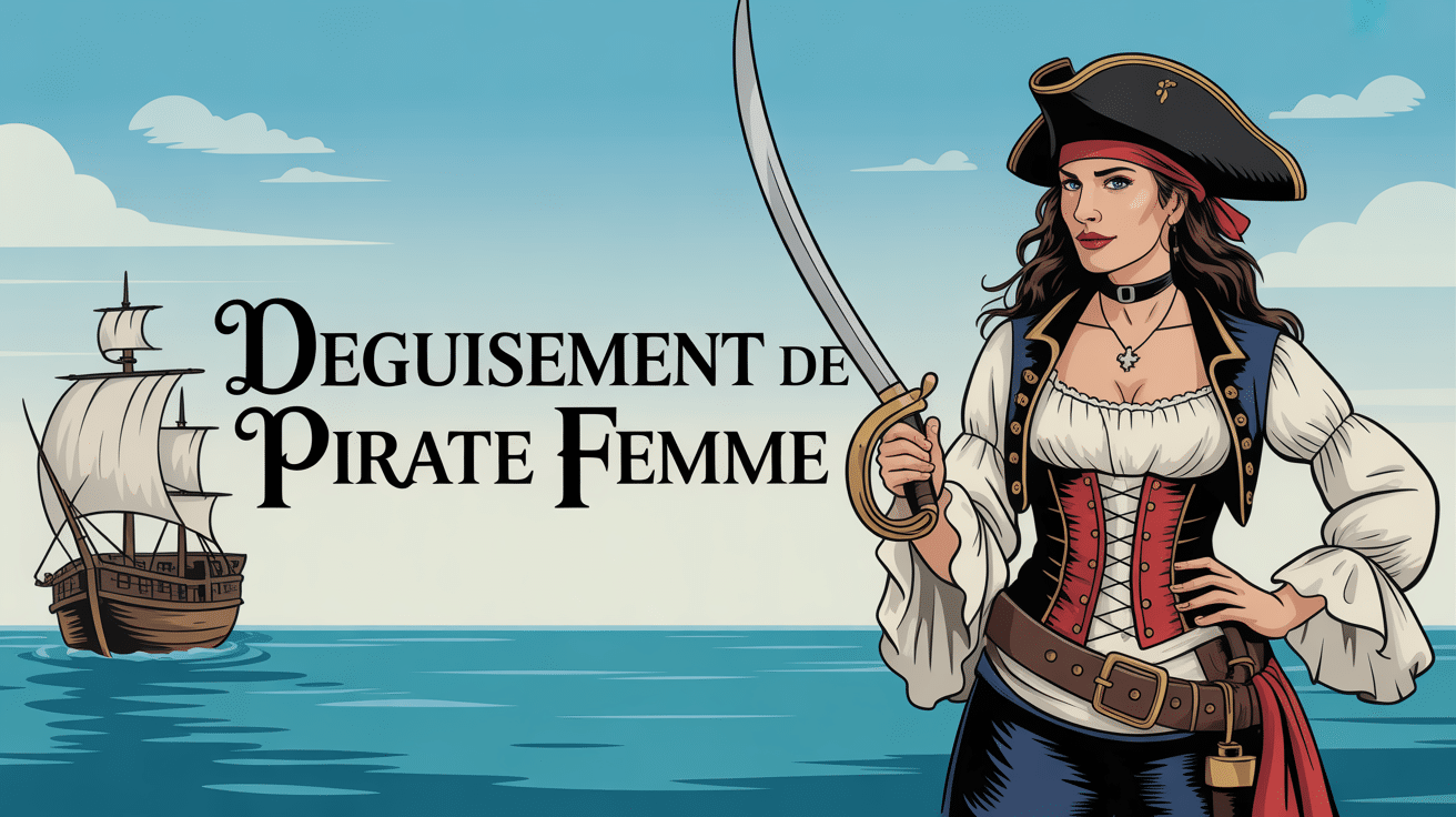 pirate deguisement femme corset chemise tricorne epée navire