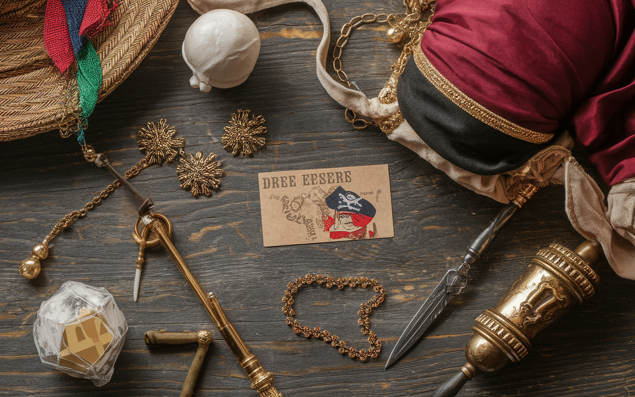 pirate deguisement femme accessoires bijoux cache oeil epée boussole