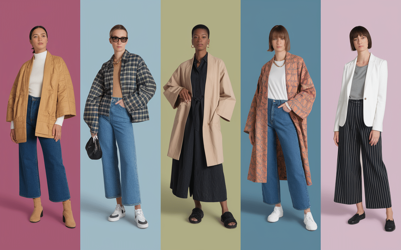 haori contemporain looks urbains femmes stylisées
