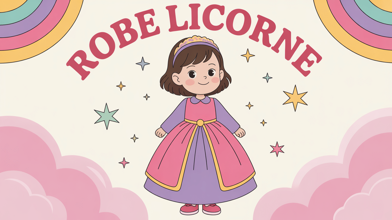 petite fille robe licorne décor féerique