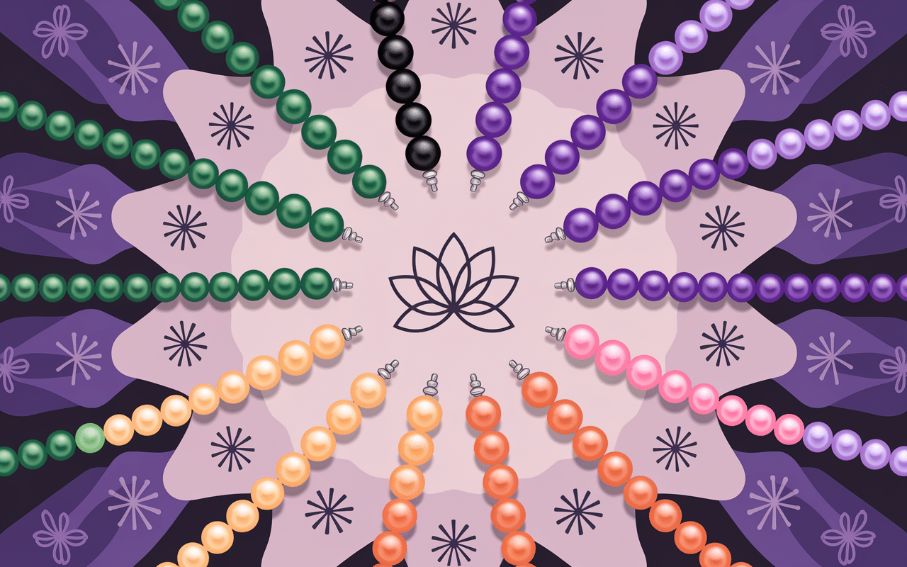 Différents bracelets bouddha en pierres naturelles et symboles spirituels