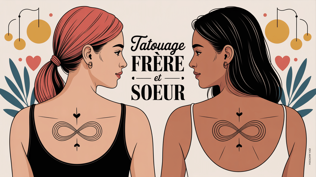 Avant-bras tatouage frere et soeur symboles infini minimaliste