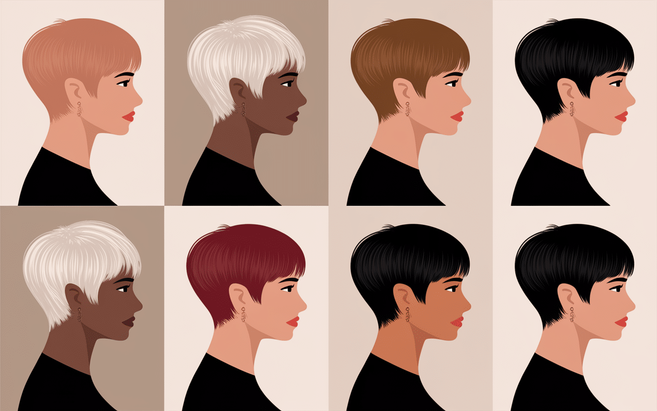 Différentes coupes courtes femmes fortes dos