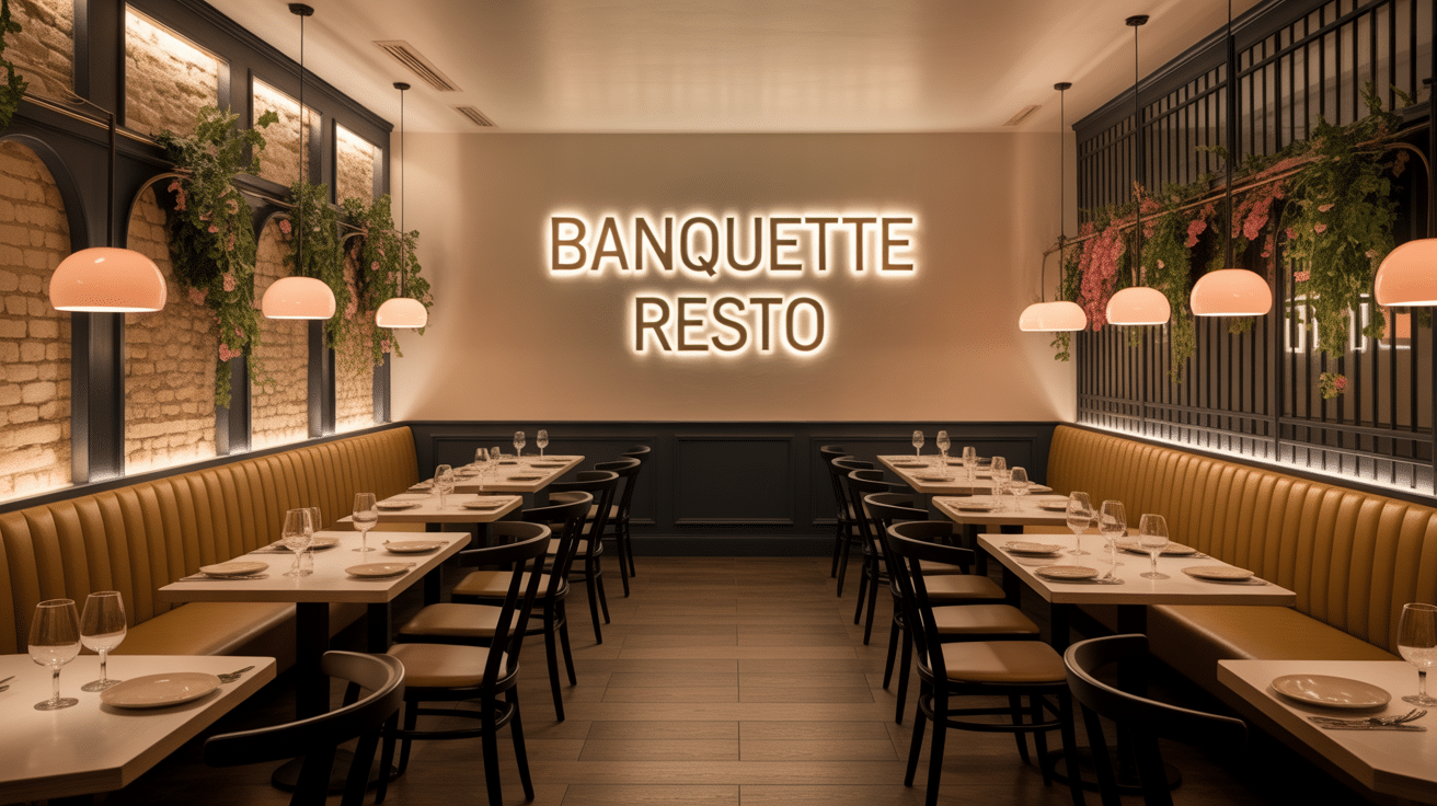 banquette resto élégante ambiance cosy
