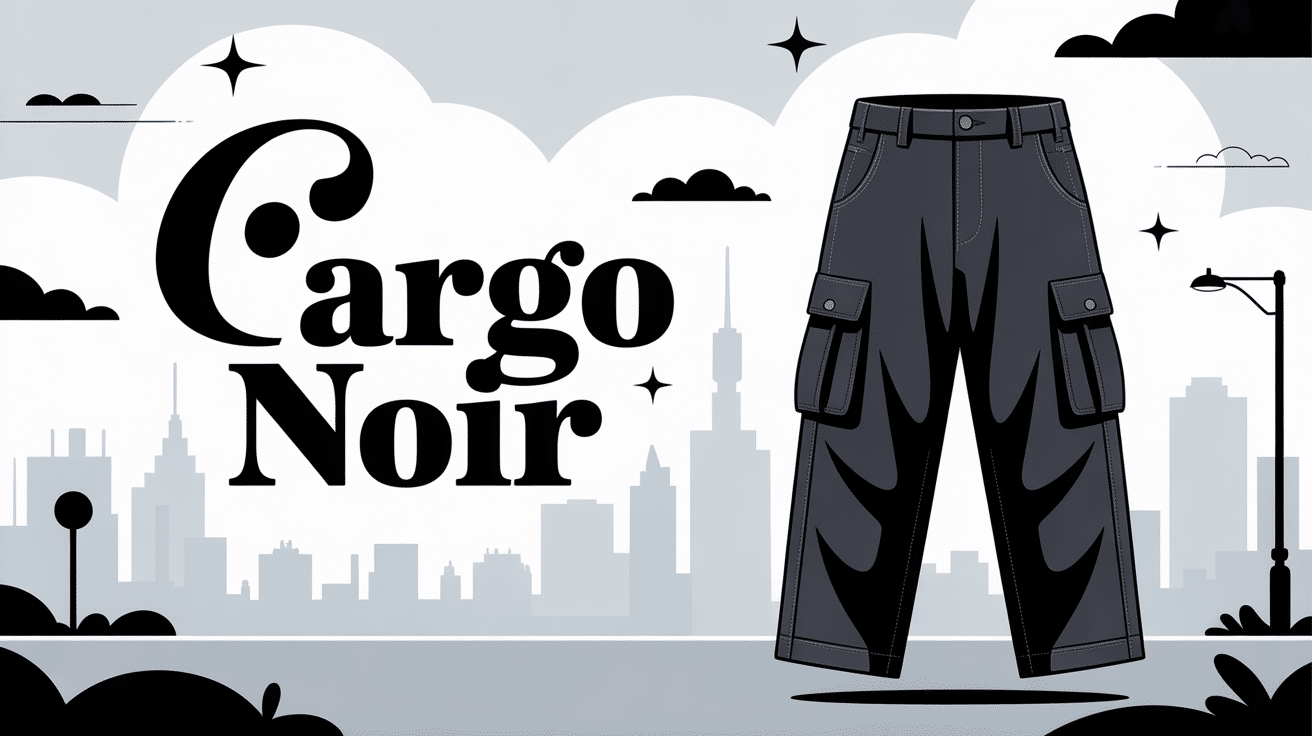 Illustration cargo noir fond urbain minimaliste