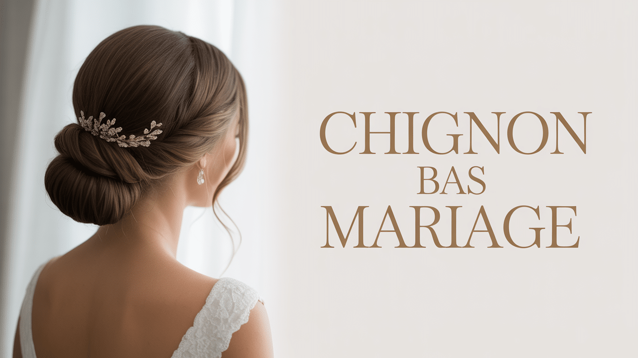 Chignon bas mariage élégant pour mariée