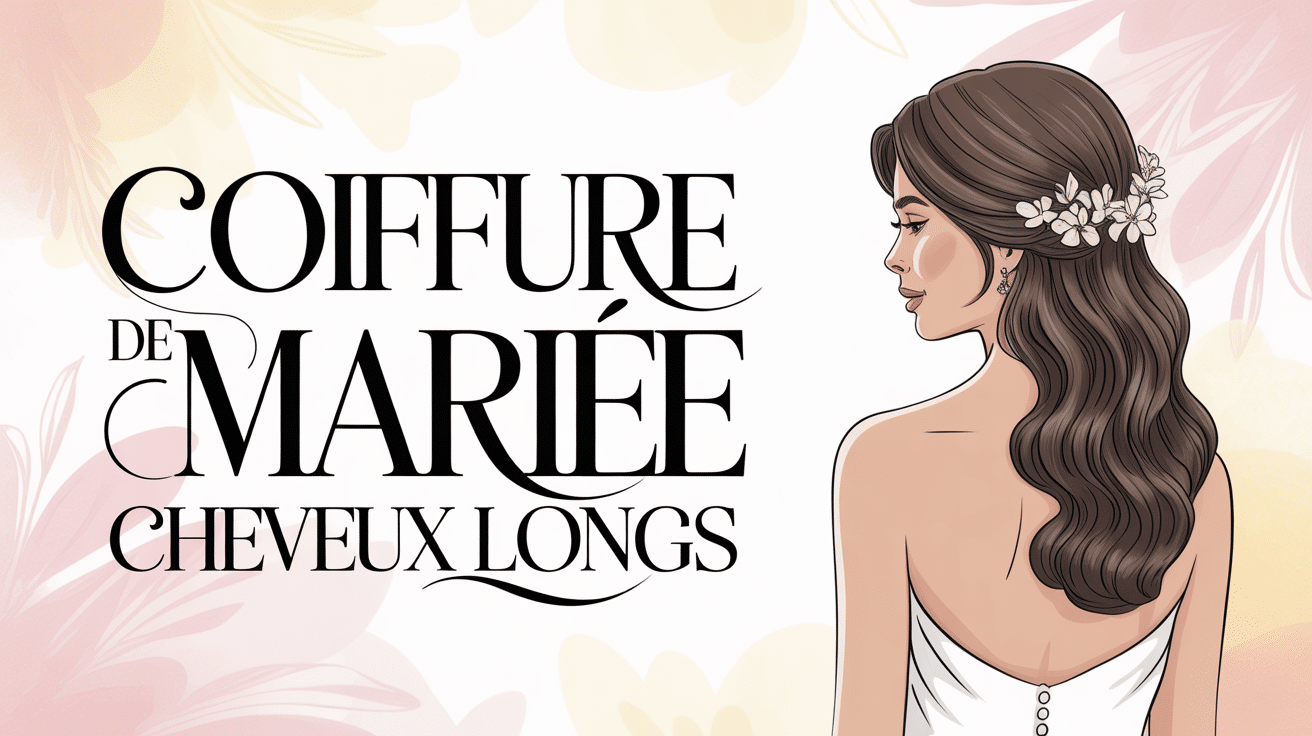 coiffure mariee cheveux longs avec fleurs blanches