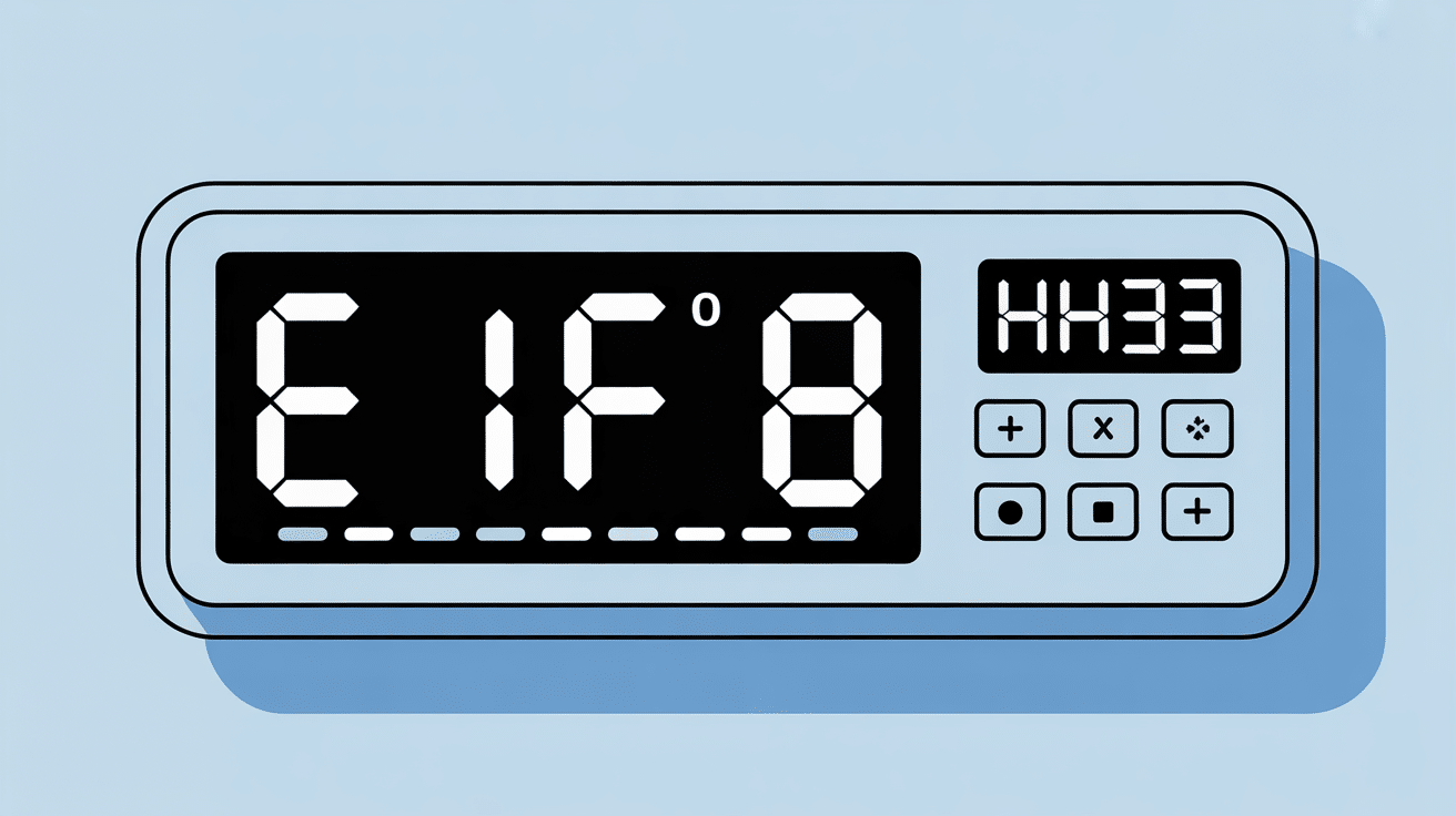 Écran affichant liste code erreur clim Airton E1 F0 H3