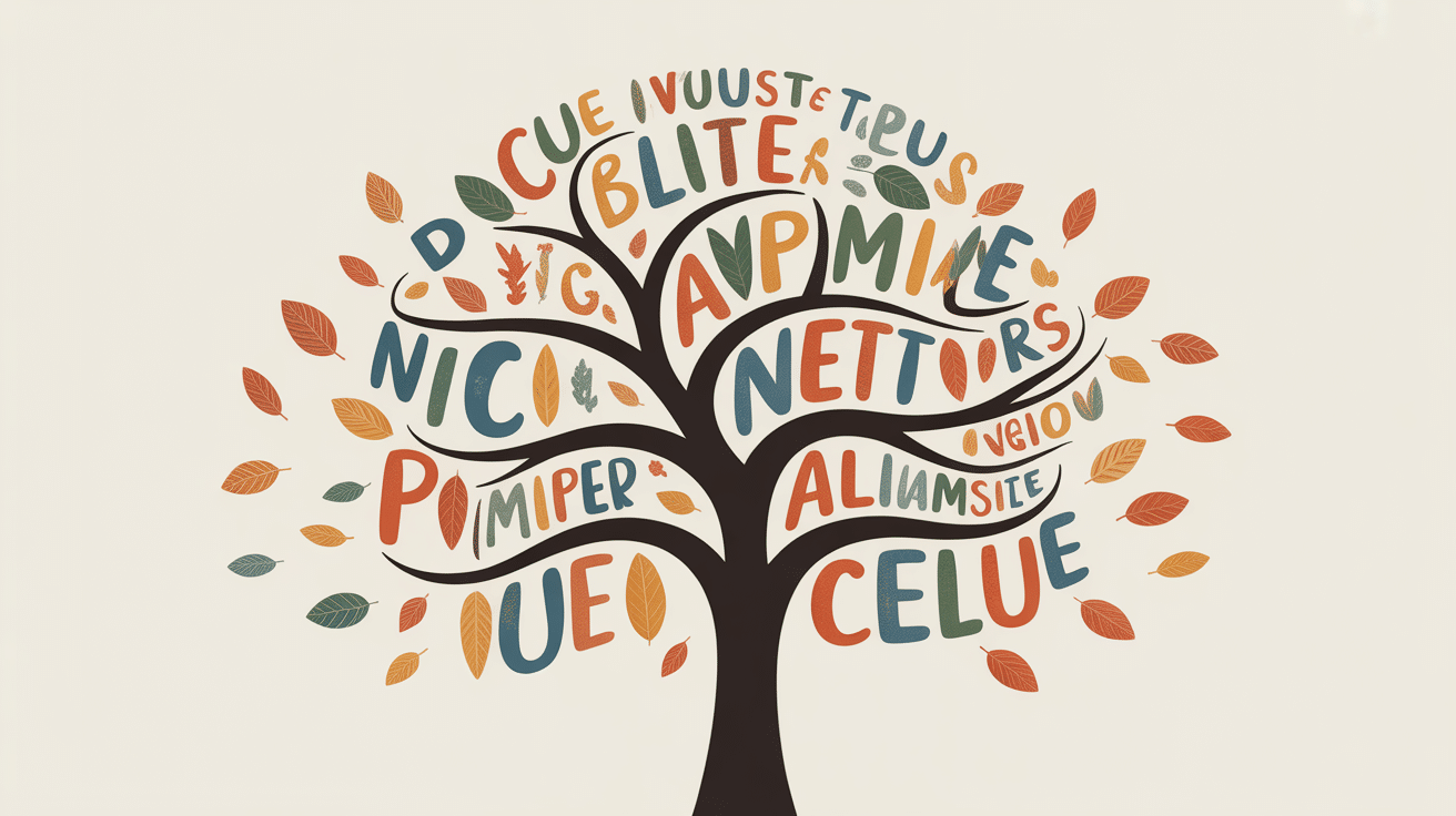 visuel cutrins arbre stylisé lettres évolution