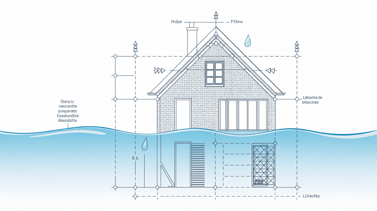 schema faitage toiture étanchéité maison