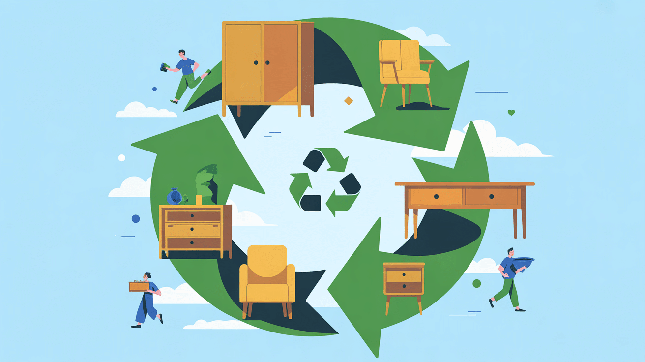 ikea reprise meuble illustration cycle recyclage bois