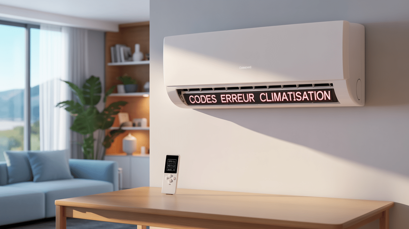 Climatiseur affichant liste code erreur clim Airton