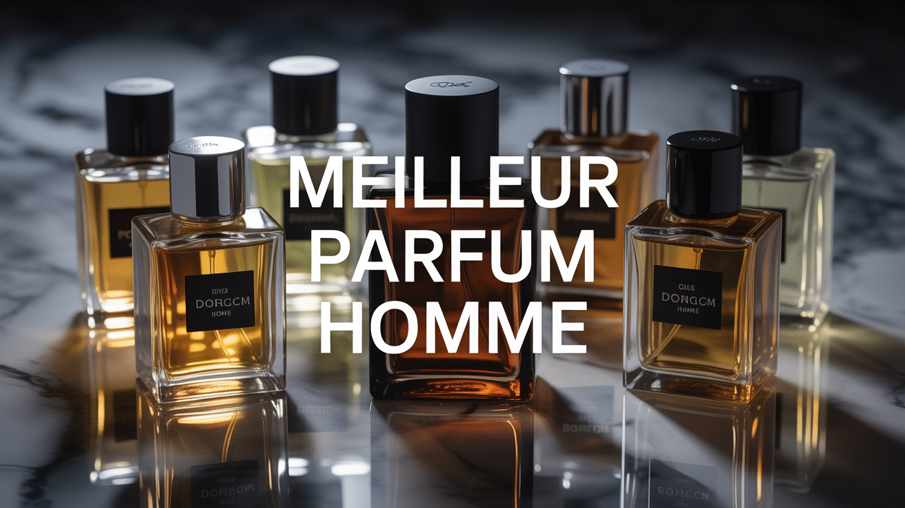 Flacons meilleurs parfum hommes marbre noir