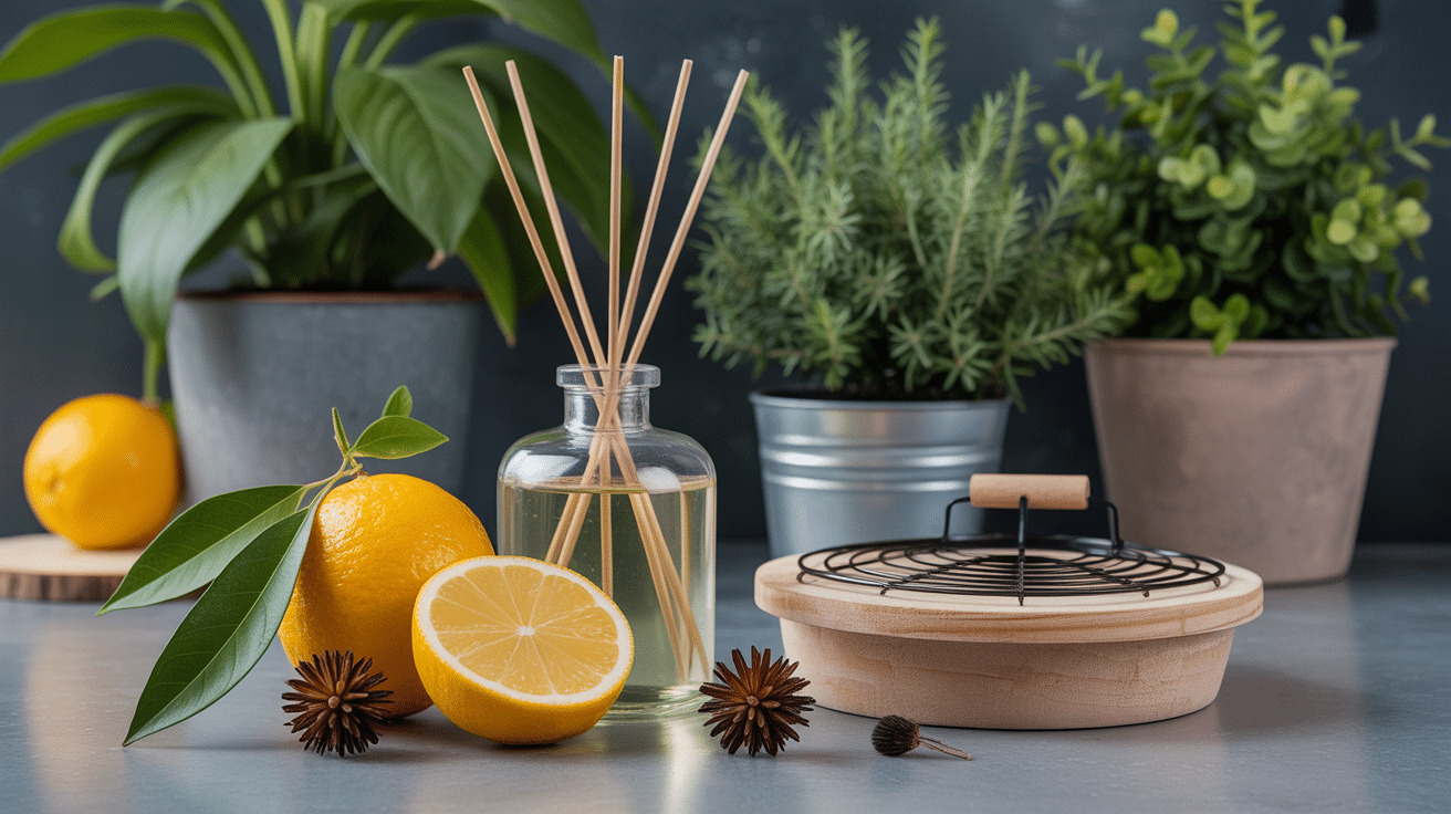 Astuces naturelles mouche à la maison avec citron, vinaigre, basilic