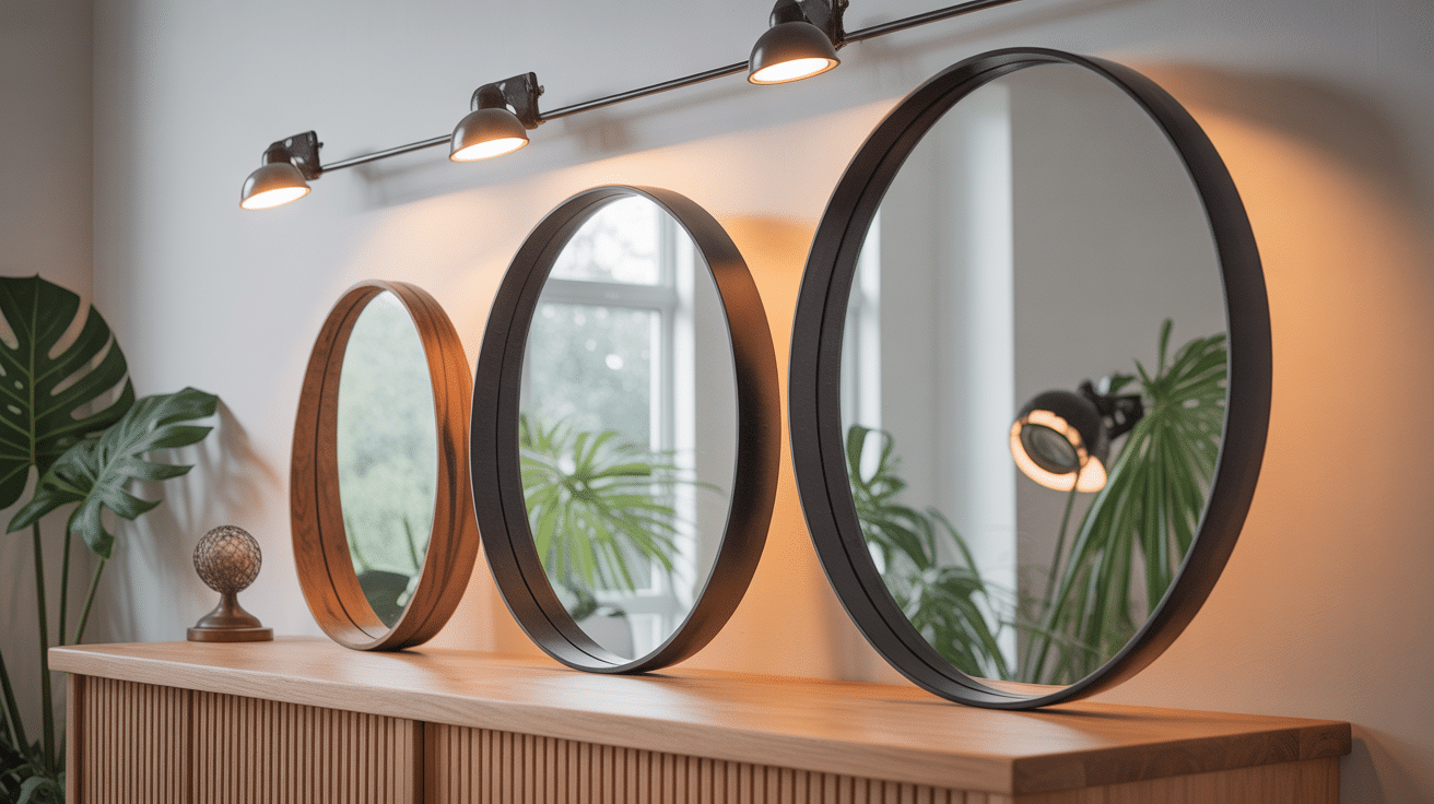 Miroirs organiques différentes tailles showroom