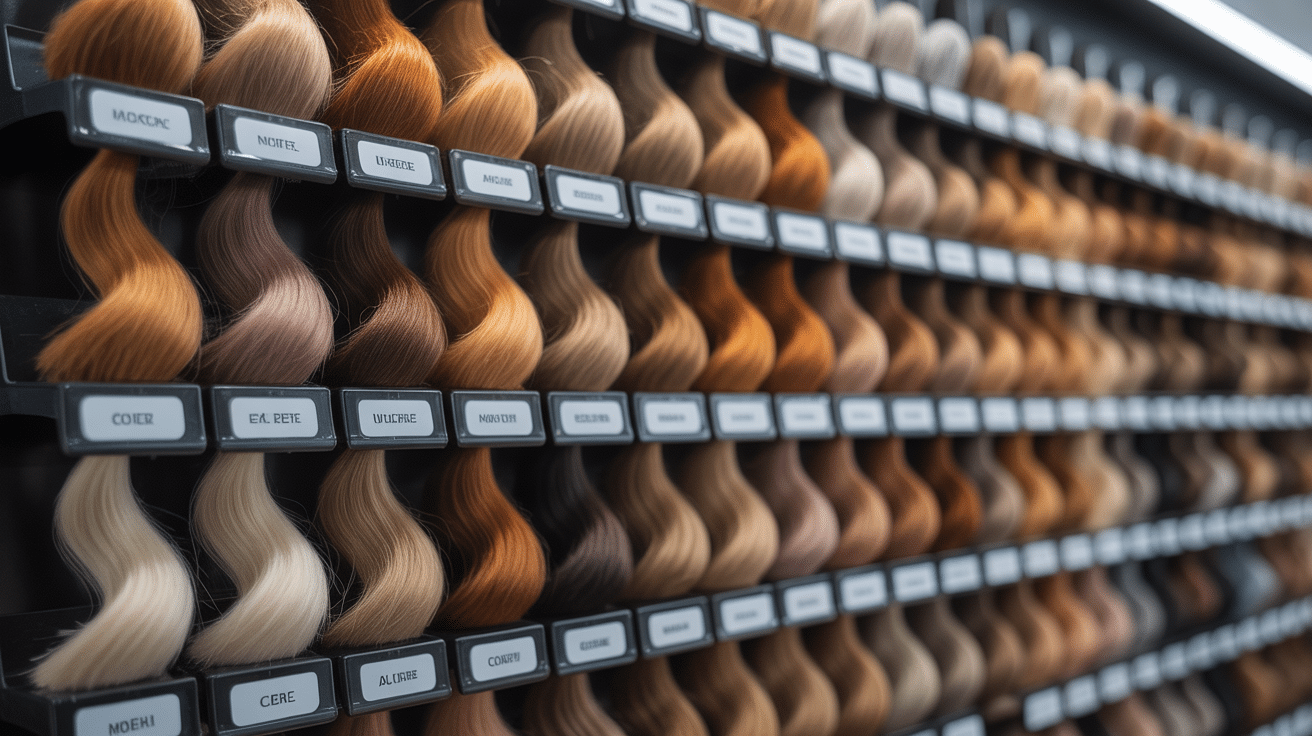 Palette de nuances cheveux caramel