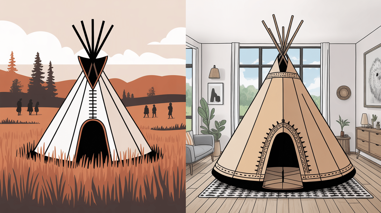 Comparatif tipi amérindien et tipi moderne déco