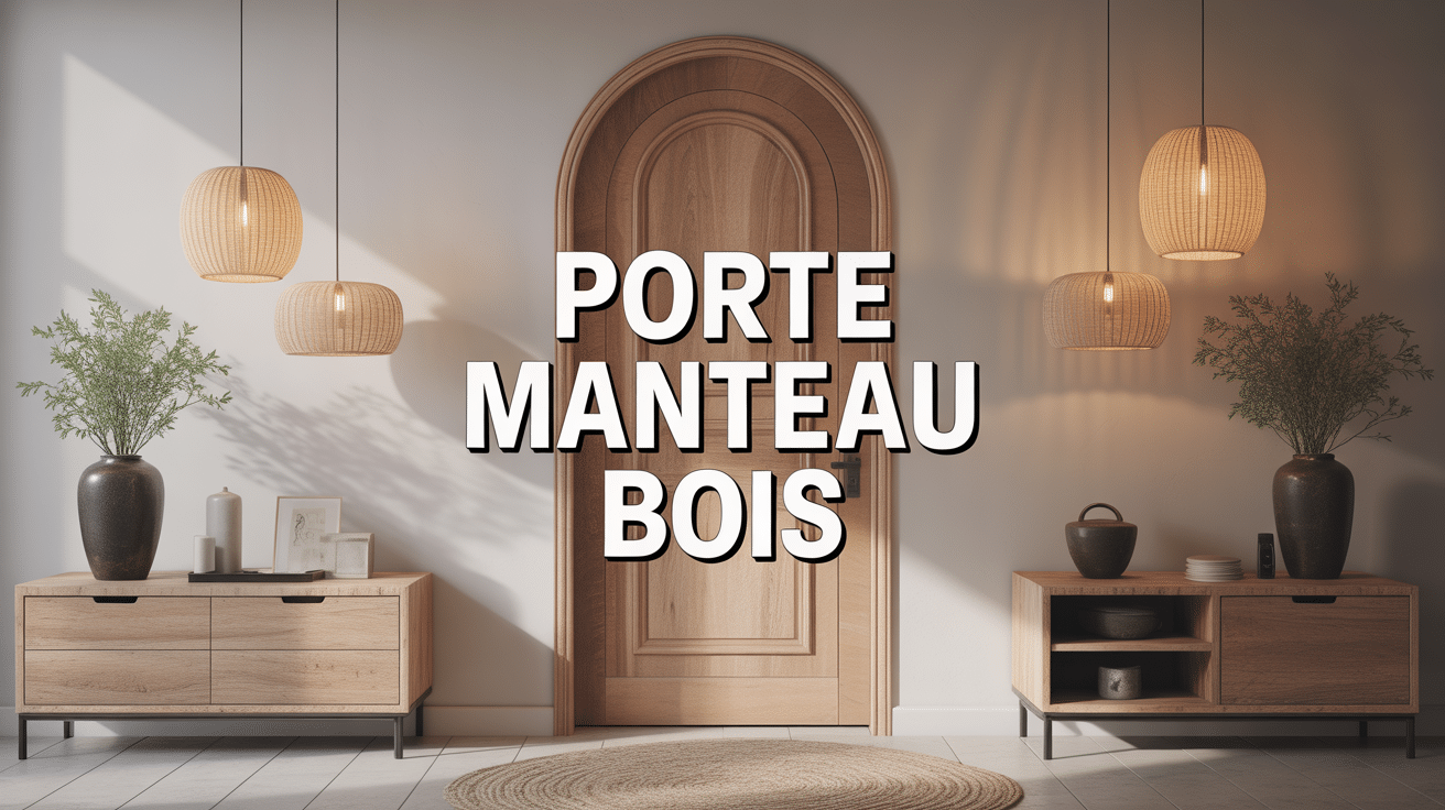 porte manteau bois moderne avec manteaux suspendus