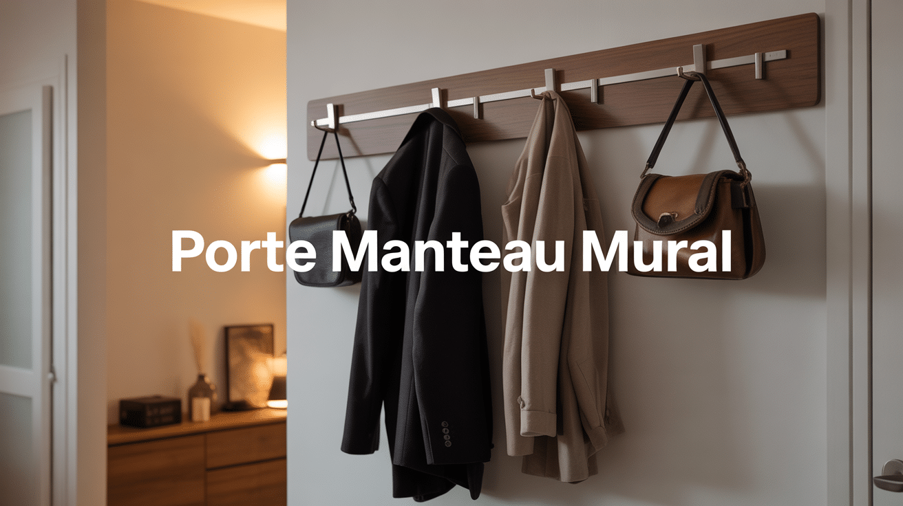 porte manteau mural moderne bois metal entrée
