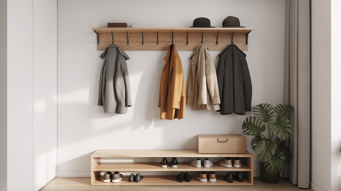 porte manteau mural gain de place entrée minimaliste