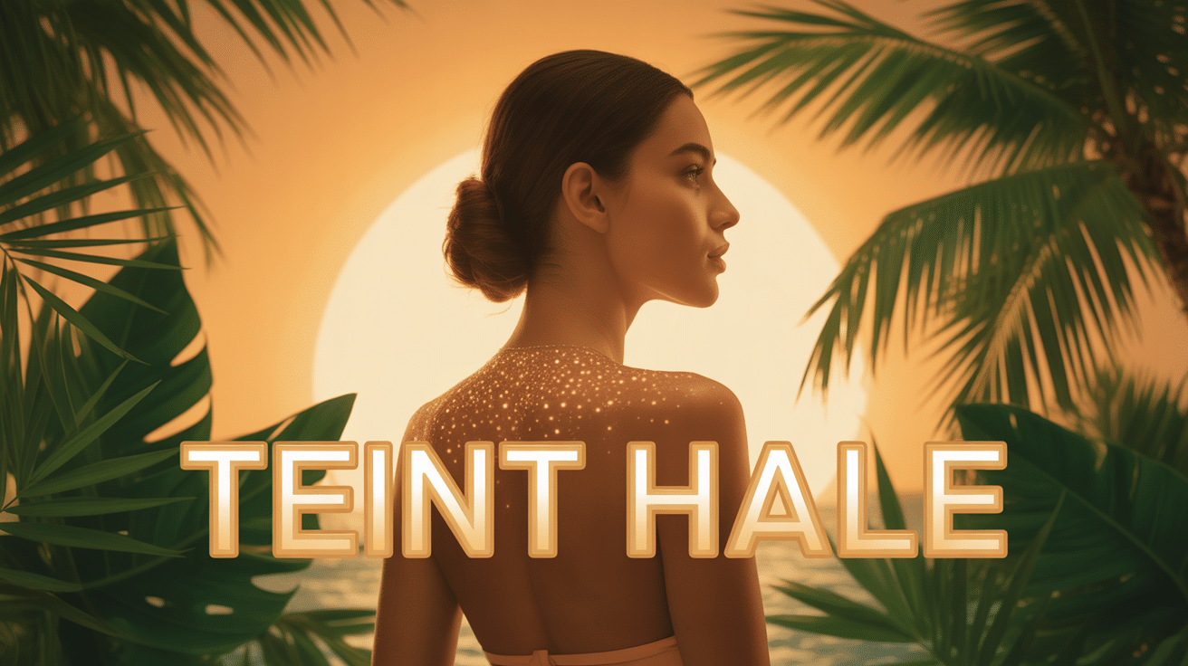 Silhouette femme teint hâlé ambiance dorée