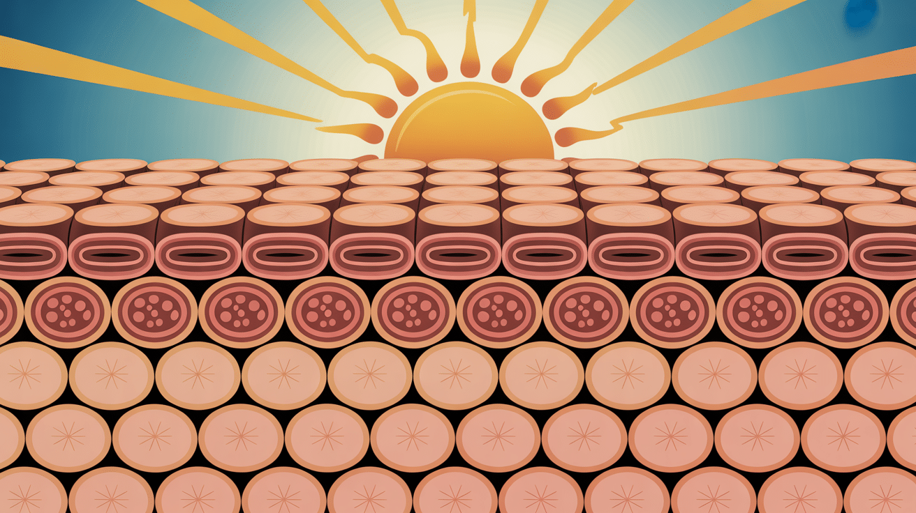 Illustration mélanine teint hâlé peau